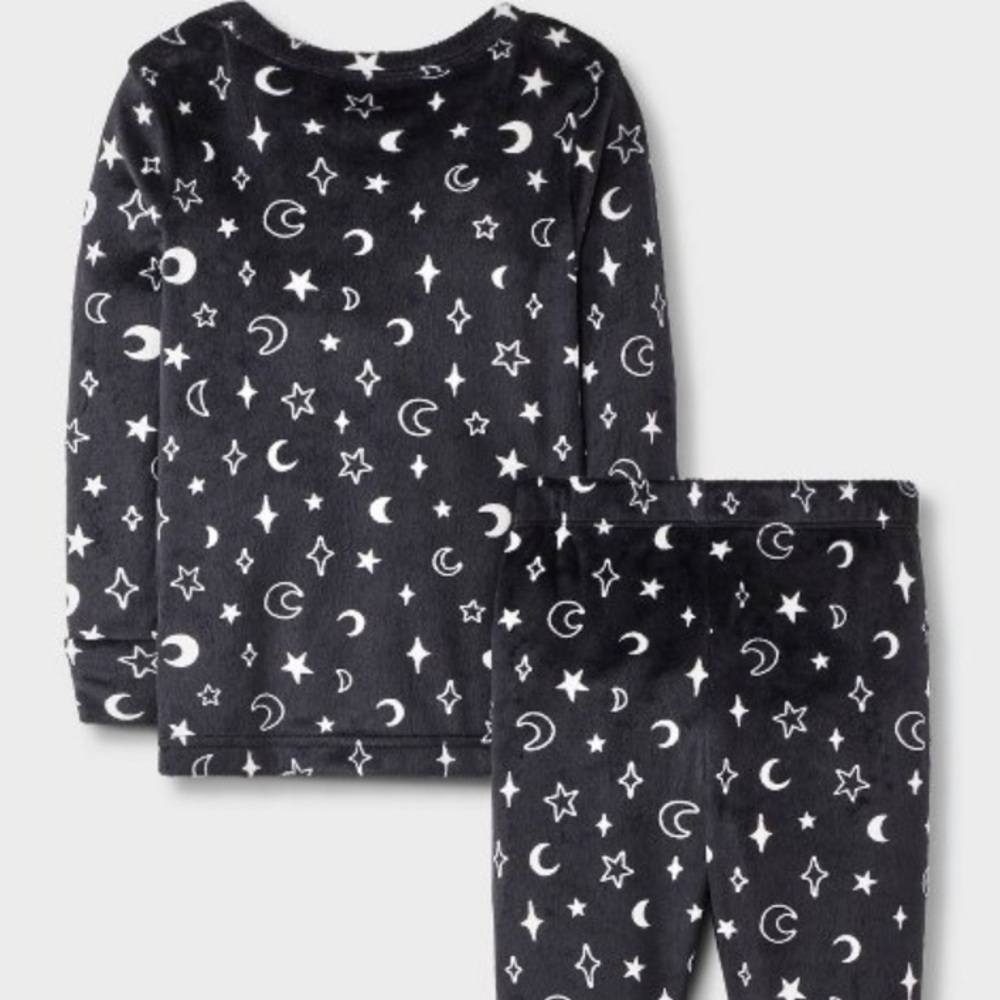 Toddler 2 Piece Snuggly Soft Cat & Jack Moon & Star Pajamas NWT